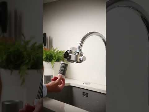 ÔFltr smart faucet filter cartridge replacement guide showing how to remove and install a new cartridge.